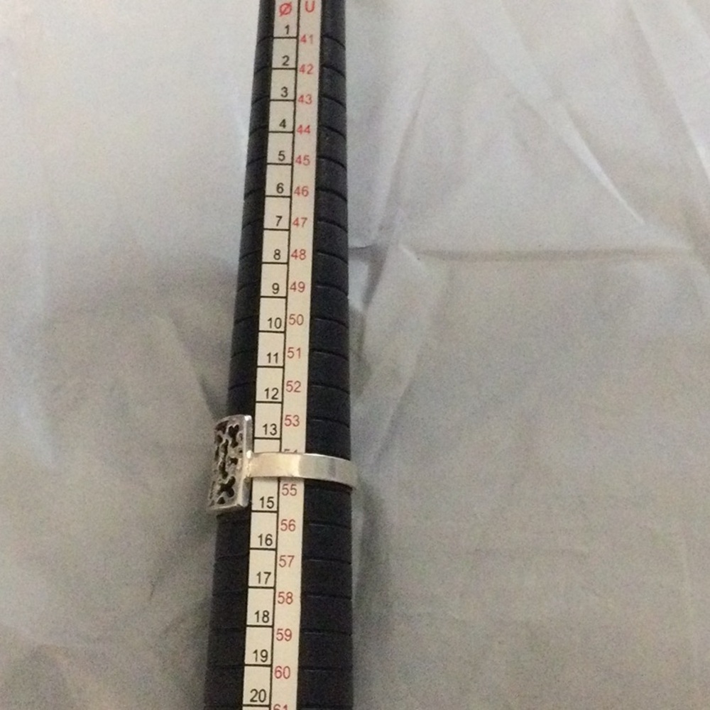 Sliver Ring, Rectangle Shaped Design With Intrica… - image 5